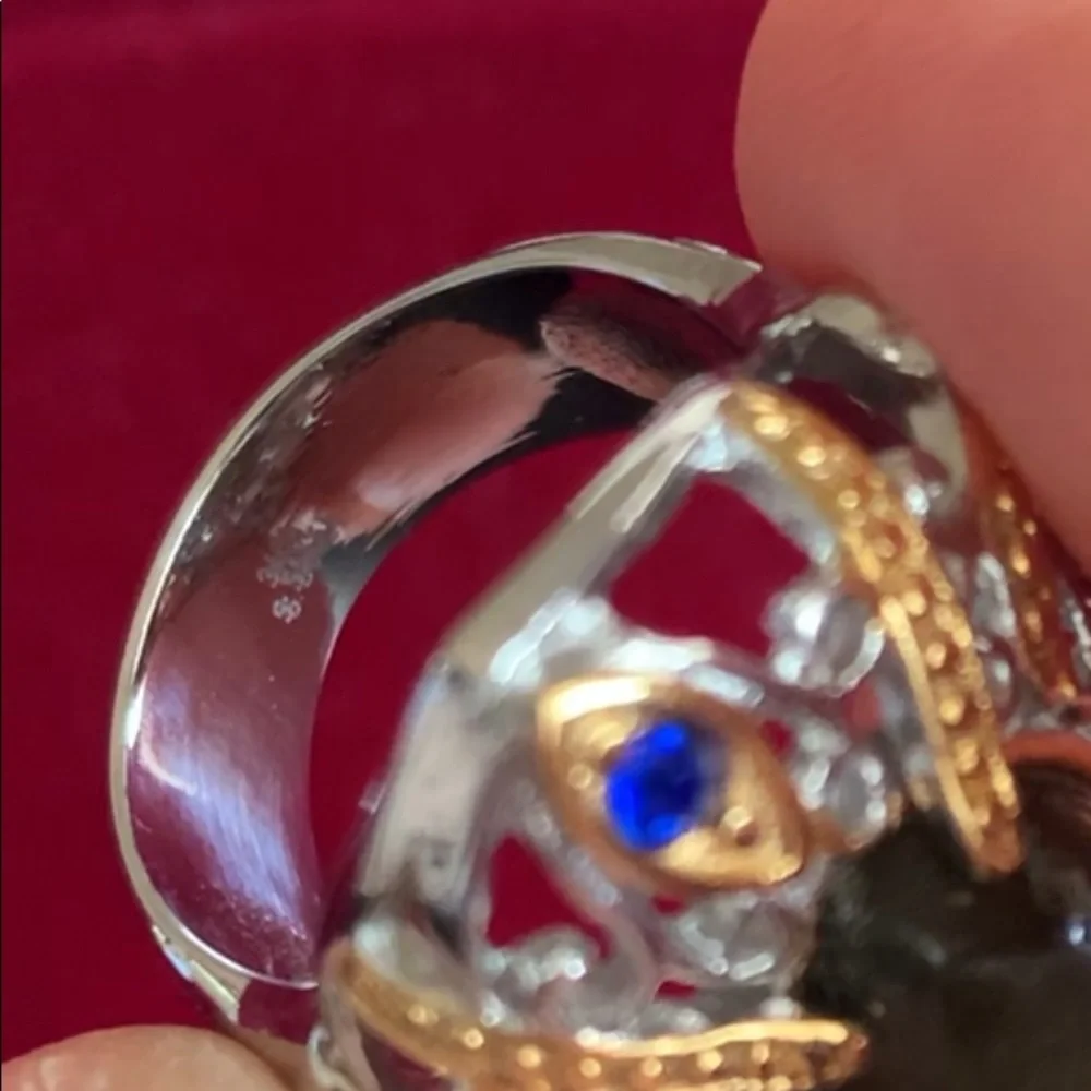 Rare Smokey Quartz Statement Ring Size 6.25/6.5 Stamped 316L SS Stainless Steel - Picture 11 of 17